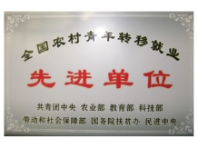 “全国农村青年转移就业”先进单位